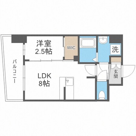 大国町駅 徒歩5分 7階の物件間取画像